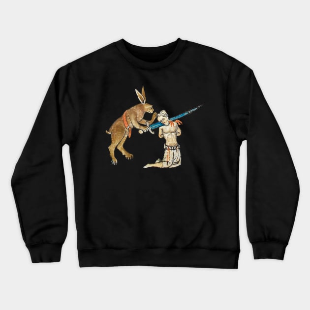 Medieval Murder Rabbit Crewneck Sweatshirt by starwilliams